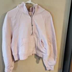 lululemon athletica Scuba Crop Funnell  Blush Pink Cropped Half-Zip Hoodie